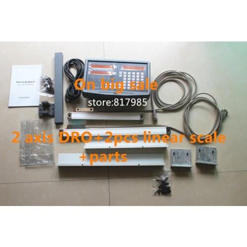 Best Price 2 Axis digital readout DRO with precision linear 70-1020mm scale 5um linear encoder + accessories for installation