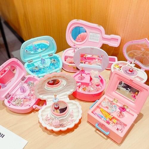 Girl Hair Accessories Set Music Box Carousel Dance Ballet Princess Hairpin Hair Rope Birthday Present Gift Box Hair Ornament