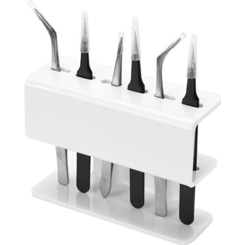Newest Eyelash Extension Acrylic Tweezers Shelf Holder 6pcs Tweezer Stand Storage Positions Eye Lashes Beauty Makeup Tool