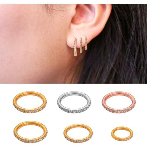 New Arrival 1PC 6mm/8mm/10mm Opening Hoop Cartilage Earring Stainless Steel Classic Small Stud Earrings Helix Ear Piercing Jewel