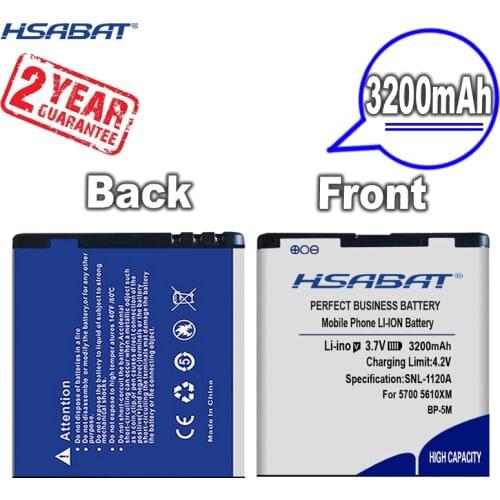New Arrival [ HSABAT ] 3200mAh Replacement Battery for BP-5M Nokia 5700 5700XM 5610 5610XM 6110n 6220c 8600 7390 6500s