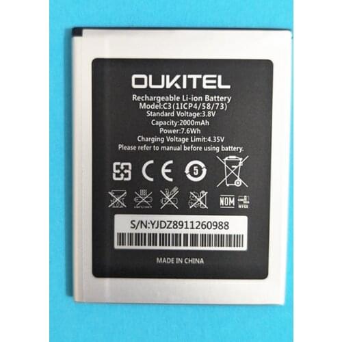 AZK New 3.8V 2000mAh Oukitel C3 battery for Oukitel C3 Smart phone battery