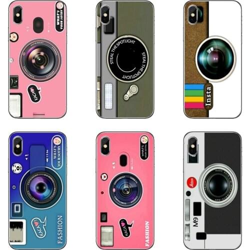 Retro Camera pattern Transparent Phone Case For Huawei P30 P20 Pro P10 P9 P8 Lite Y5 Y6 Y7 Y9 P Smart Plus 2018 2019