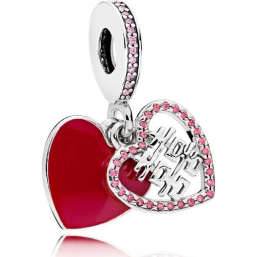 QANDOCCI Tree of Love Key To My Heart High heels Fortune & Luck Pendant Charm Fit Pandora Bracelet 925 Sterling Silver