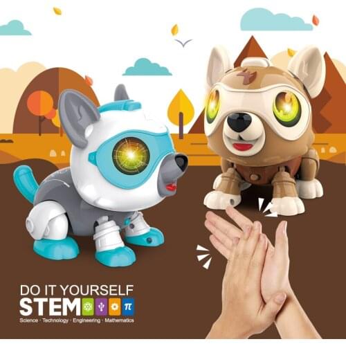 DIY Blocks Electronic Toy Robot Dog Robotic Puppy Interactive Birthday Gift Baby Funny Playing Brain Developing Creative for Kid