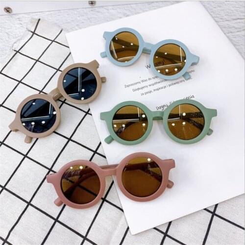 Boy Girl Cute Cartoon Bear Shape Fashion Round Sunglasses Children Vintage Sunglasses UV Protection Classic Kids Eyewear GH1016
