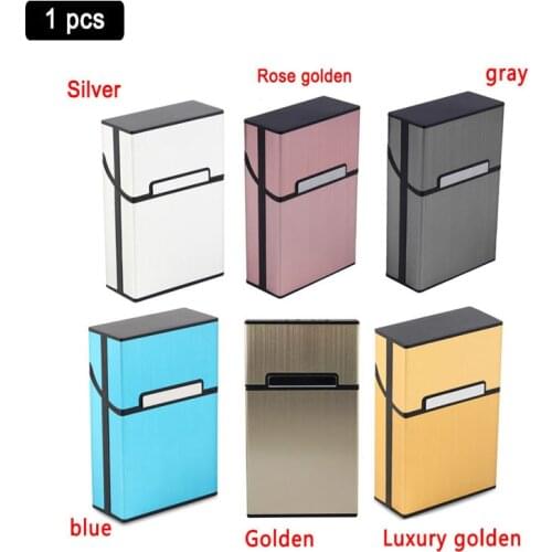 Home Use Light Aluminum Cigar Cigarette Case Tobacco Holder Pocket Box Storage Container 6 Colors discount