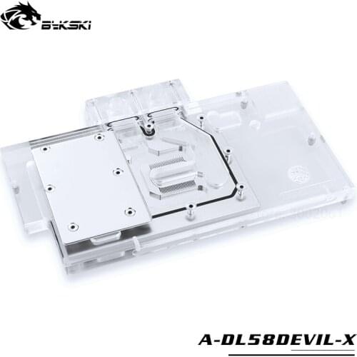 BYKSKI Water Block use for PowerColor RX580 Red DEVIL 8G RX590 / Video Card Full Cover Graphics Card Copper Radiator Block RGB