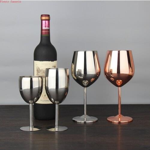 High Quality Multi Size Stainless Steel 304 Goblet High-End Red Wine Beer Cocktail Home Bar Drinking Cup Eco-Friendly Rose gold