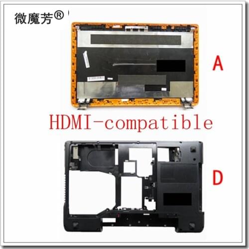 New For Lenovo Y575 LCD Back Cover + Bottom Base Cover Case AP0HB000820 ACBAS0017B with graphic card switch with HDMI-compatible