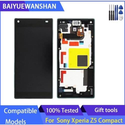 4.6" For SONY Xperia Z5 Compact E5823 E5803 LCD Display Touch Screen Digitizer Assembly With Frame Replacement