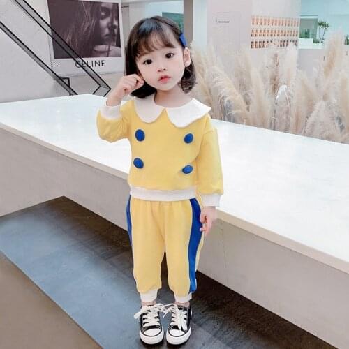 ZWY812 Spring Autumn Boys Girls Cotton Clothes Children Letter Hooded Pants 2Pcs/sets Kid Fashion Toddler Casual Tracksuits