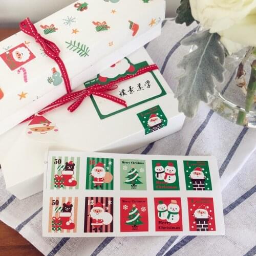 100pcs/lot DIY Scrapbooking Merry Christmas Gift Kraft Sticker Cookie/Cake/Gift Labels Stickers Kitchen Sweets Seal Stickers