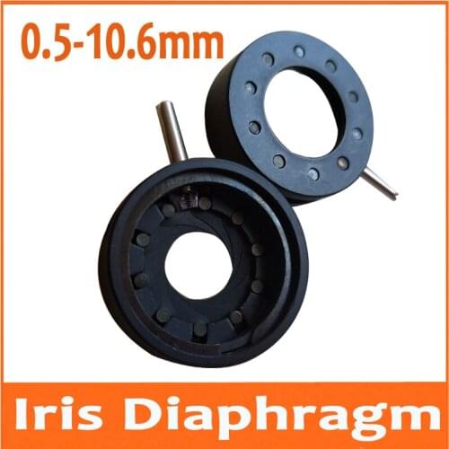 100pcs Zoom Optical Iris Diaphragm Aperture Condenser 0.5-10.6MM Amplifying with 10 Blades for Digital Camera Microscope Adapter
