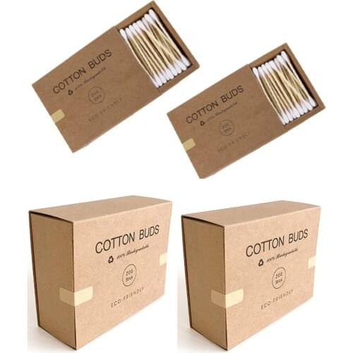 1000/2000pcs Bamboo Cotton Double Head Adults Makeup Cotton Swab Microbrush Wood Sticks Nose Ears Cleaning Health Skin Care Tool