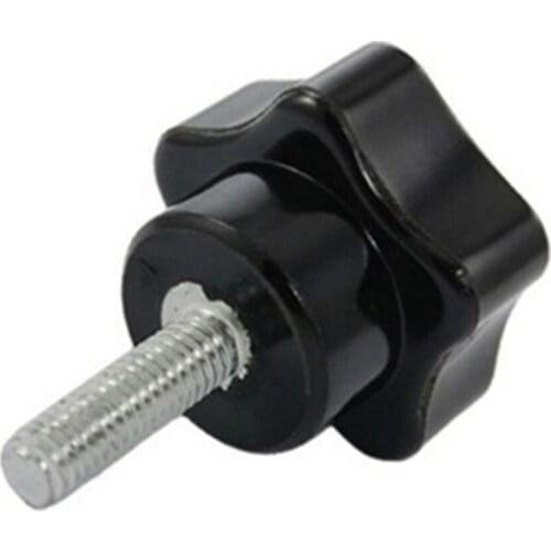 2 Pcs Replacing Part M6 Thread Diameter Black Star Head Knob