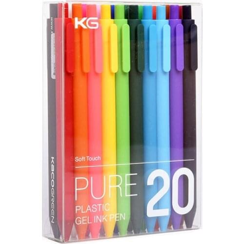 20Pcs/set KACO Kawaii Candy Color Retractable Gel Pens for Kids Adult Colours 0.5mm Cute Colored Ink Neutral Gel Pen Stationery