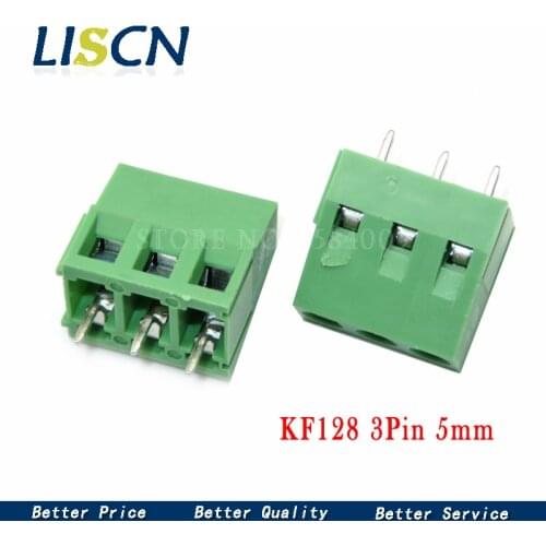 20PCS KF128-3P 5.08mm KF128 3 Pin Green Connect PCB Terminal Screw Terminal Connector Splice connector