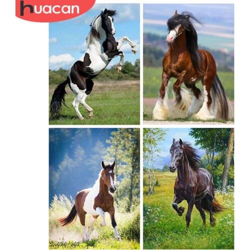 HUACAN Full Square/Round 5d Diamond Painting Horse Home Decor DIY Diamond Embroidery Animal Mosaic Pictures Wall Art