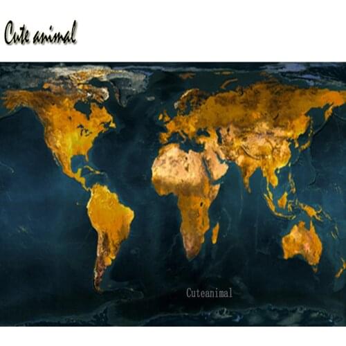 5D Diamond Painting Golden world map Cross Stitch kit Diamond Embroidery full round drill Diamond Mosaic Cross Stitch Decoration