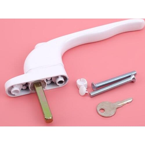 White Aluminum Alloy Window Handle With Locks Universal Door Handle Key Locking For Double Glazing White Door Turning
