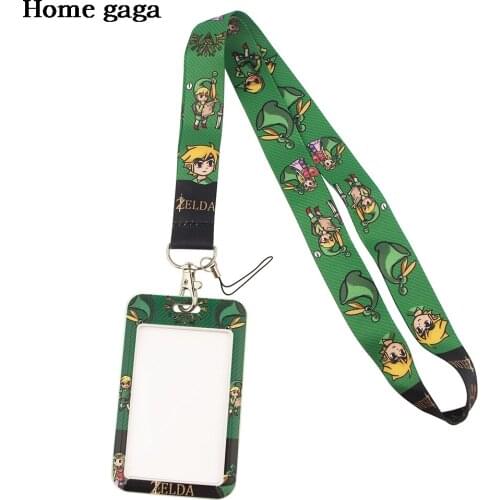 DB478 Game Cartoon Lanyard Credit Card ID Holder Bag Student Women Travel Card Cover Badge Car Keychain Decorations