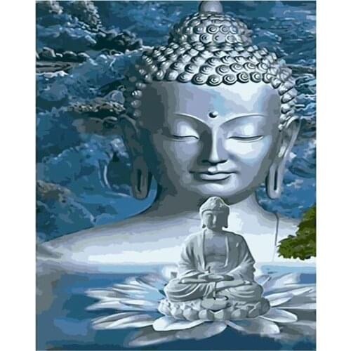 GATYZTORY 60x75cm Frame Painting By Numbers Kits For Adults Children Sakyamuni Lotus Paint By Number Handmade Home Wall Picture