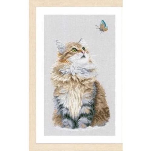 GG RS cotton self-matching cross stitch Cross stitch RS cotton comes with no prints No prints Lan PN-0171041 Cat and Butterfly