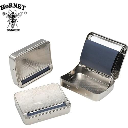 HORNET DANGER Metal 78mm Automatic Cigarette Tobacco Roller Rolling Machine Box Case For 78mm Papers Cigar Maker