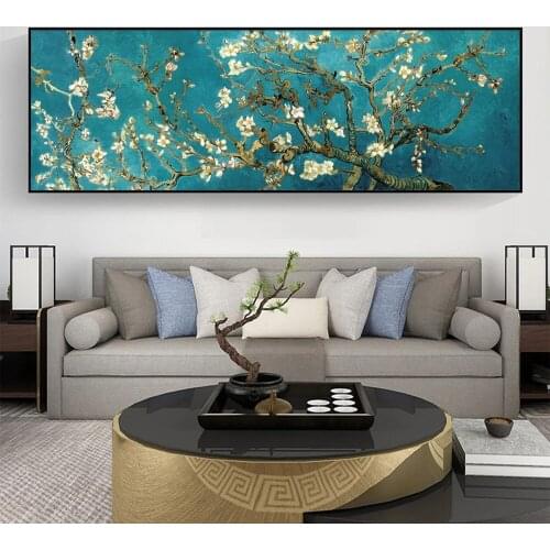 Famous Almond Blossom Painting Reproduction Poster and Prints Canvas Wall Art Flower Picture for Living Room Home Artwork Decor