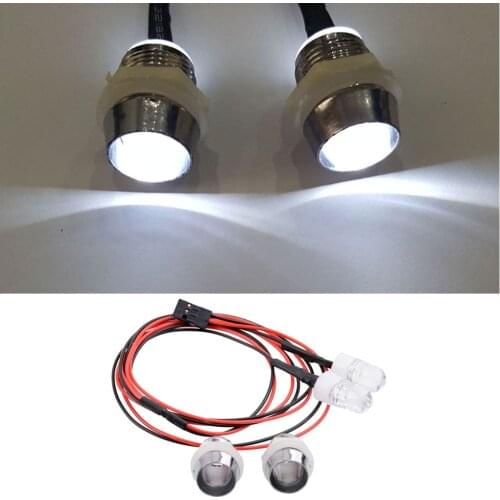 RC Car Lights 3-9V Light Set Headlight headlamps For 1/5 1/8 1/10 1/12 1/16 RC Model Car Truck Led - 2 White 10mm