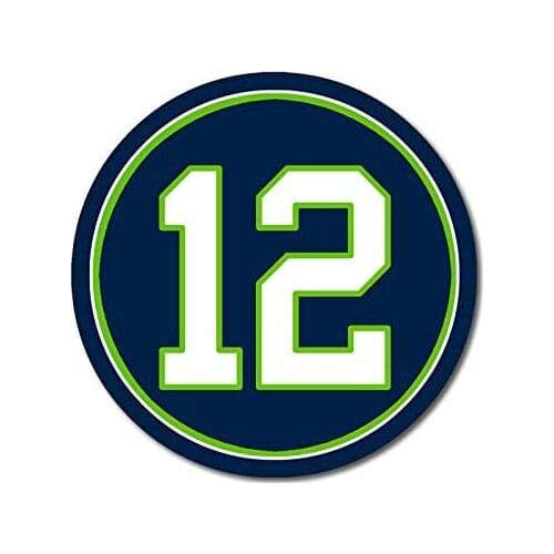 Round #12 Seahawks Colors Sticker (Number pro Love Fan Football Player)