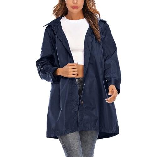 Women Solid Rain Jacket Outdoor Hoodie Waterproof Long Coat Overcoat Windproof Plus Size Warm Hooded Jacket Куртка Jacket#f3