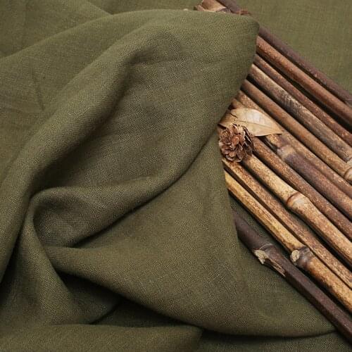 High Grade Clothing Ramie Fabric for designer diy, Army Green for patchwork