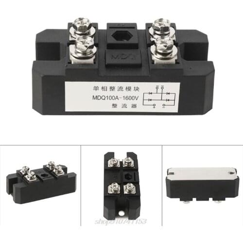 MDQ 4 Terminals Black Single-Phase Diode Bridge Rectifier 100A Amp High Power 1600V Bridge Rectifier Module A29 21 Dropshipping