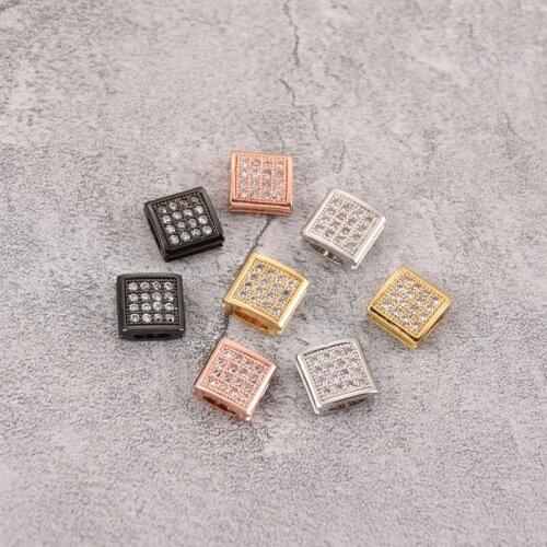 Micro Pave Zircon Beads Charms for Bracelet Making Jewelry