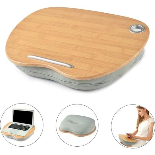 Multifunction Laptop Tray Stand Pillow Headrest Office Nap Pillow Knee Wood Table Laptop Desk Tablet Phone Flip Portable Outdoor