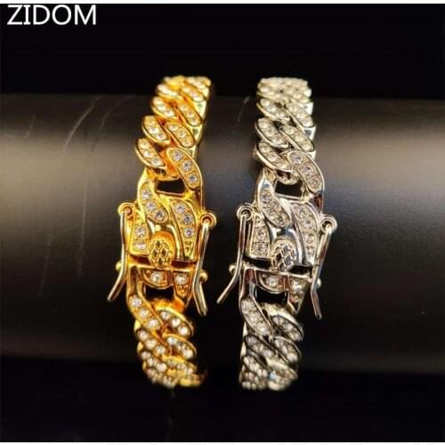 Men/Women Hip hop iced out bling chain bracelet pave setting 11mm Miami cuban chains bracelets Hiphop jewelry fashion gifts