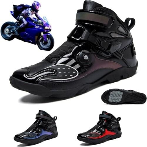 Motorcycle Shoes Mens Outdoor Non-Slip Professional Racing Riding Boots Street Fashion Travel Shoes Off-Road Motorcycle Shoes