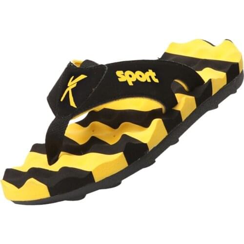 Summer Personality Fashion Beach Outdoor Non-Slip Sandals Mens Breathable Slippers Rubber Massage Mens Striped Soft Flip Flops