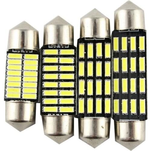 500pcs Wholesale C5W Led 4014 16 SMD 16 Leds Interior Lights 31mm 36mm 39mm 41mm Festoon Dome Lamps Reading Light Mix Size