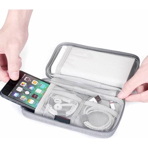 USB Cable Data Organizer 19.7*11*4.5CM Storage Bags Phone Case Travel Inserted Bag Polyester Fiber Multi-function 1Pcs
