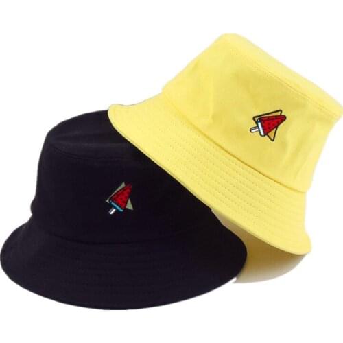 Cotton Cartoon Watermelon Bucket Hat Fisherman Hat Outdoor Travel Hat Foldable Sun Cap Hats for Men and Women 533
