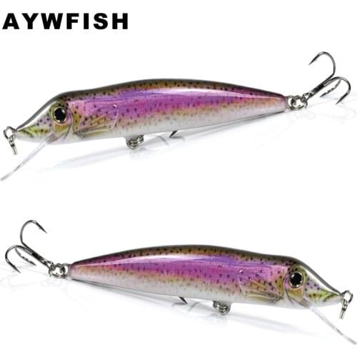 AYWFISH Minnow 125mm 13g Pike Musky Bass Killer Jerk Bait ABS Hard Plastic Body Wobbler 3D Vivid Eyes Floating Jerkbait