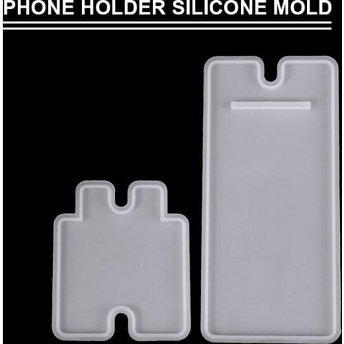 DIY Crystal Mirror Phone Holder Silicone Mold Silicone Resin Phone Stand Casting Mold Tools Epoxy Resin Craft Making Supplies