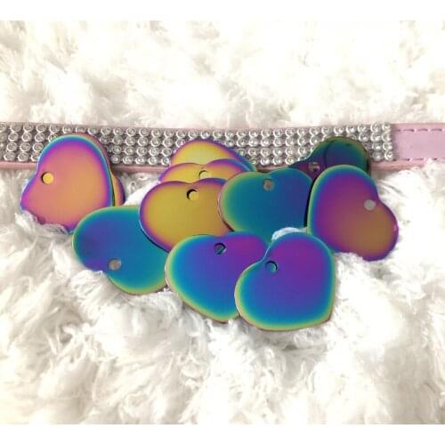 Rainbow stainless steel dog name tags 33*33mm pet tags 1000 pcs/lot pet id tags custom dog cat tags stainless steel pet product