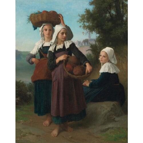 Handmade Oil painting reproduction Girls returning from the market by William Bouguereau
