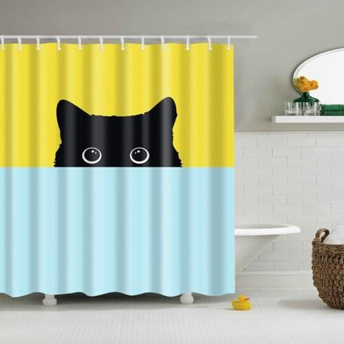 Animal Dog Hippo Cat Polyester Pink Shower Curtain High Quality Washable Decor Colorful Curtains for Bathroom Shower 18