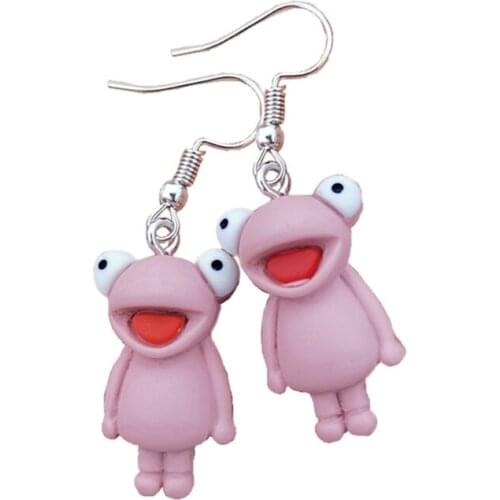 Green Frog Pendant Earrings for Women Cute Accessories Jewelry Pink Frog Simple Small Dangle Earrings Trending Products