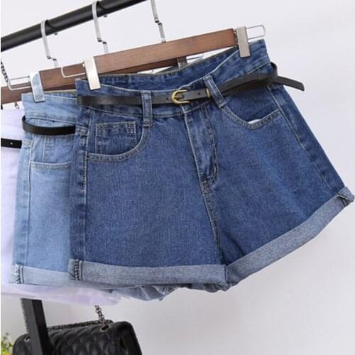 New Vintage Crimping Denim Shorts For Women Summer New Casual Short Jeans Womens High Waist Shorts N123011
